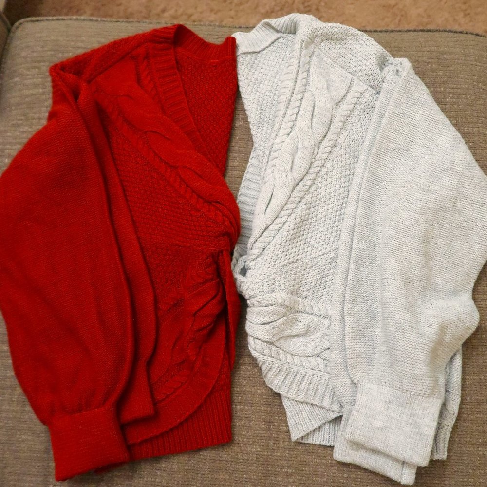 Womens Plus Braided Cropped Sweater